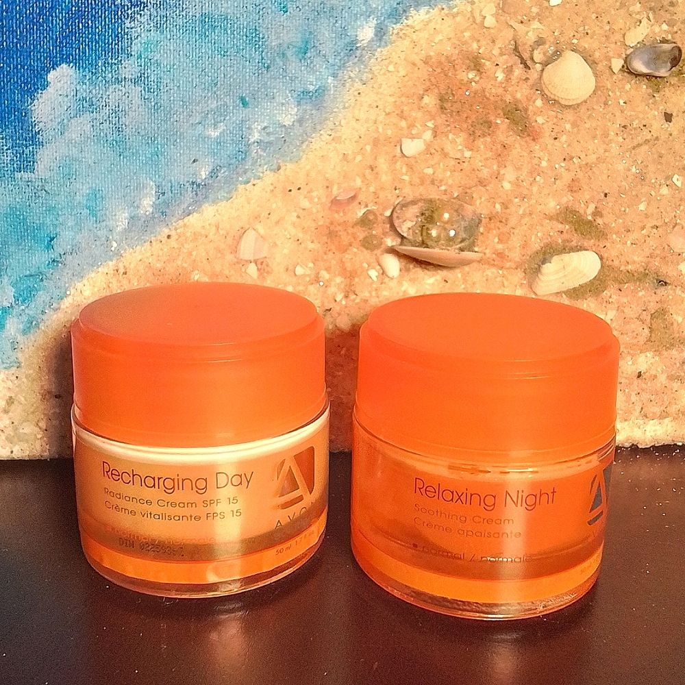 Avon Recharging Day and Relaxing Night Facial Creams.